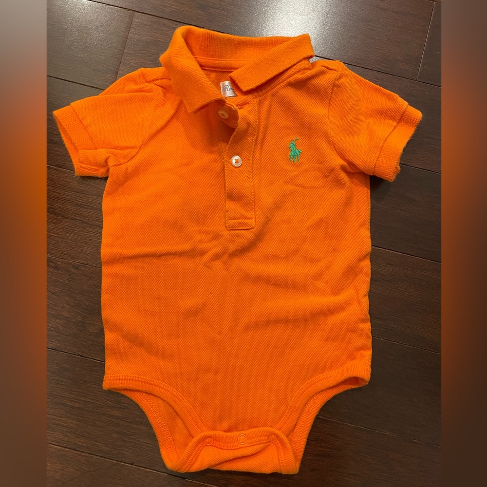 6 mo Ralph Lauren Orange Polo Onesie